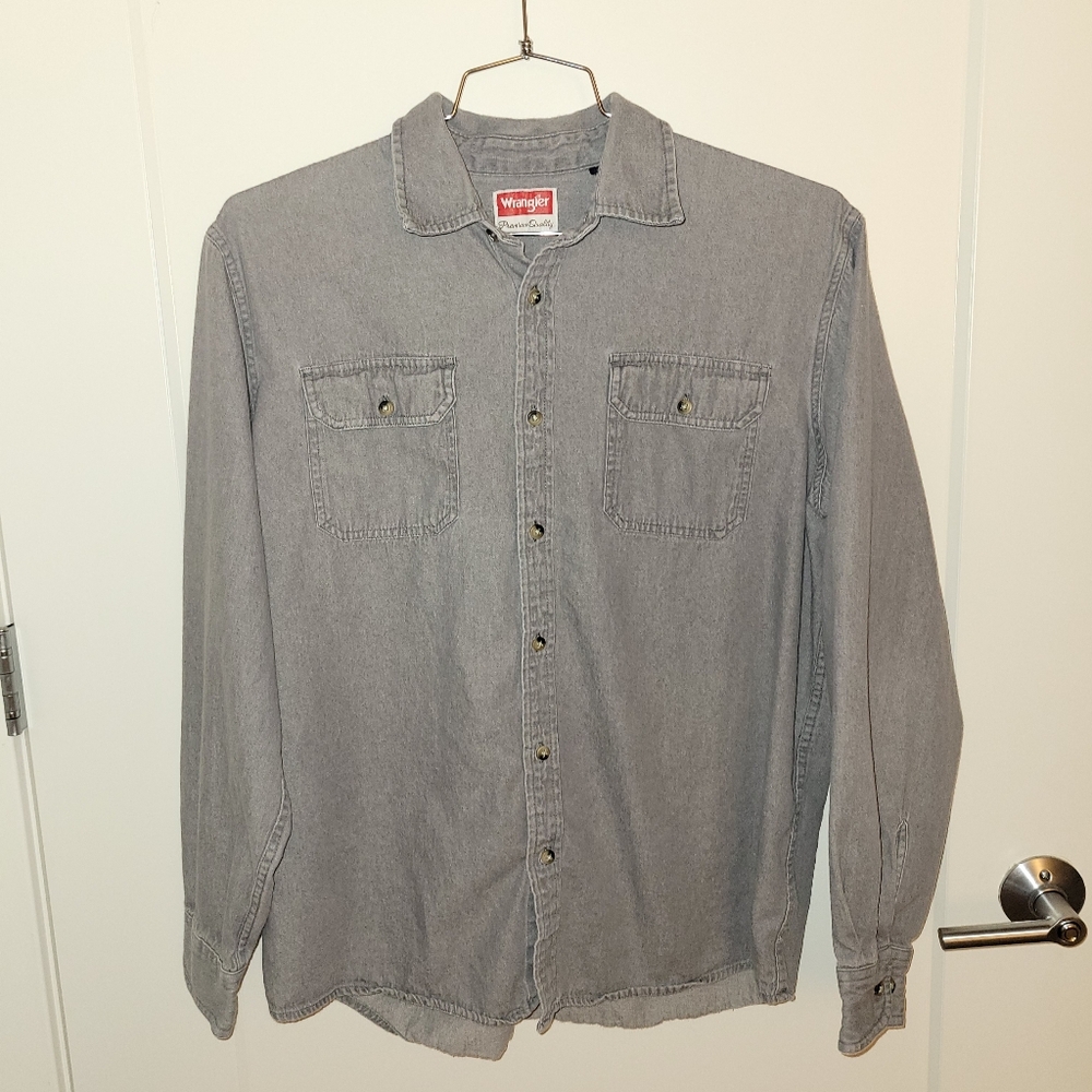Grey Wrangler Button-Up